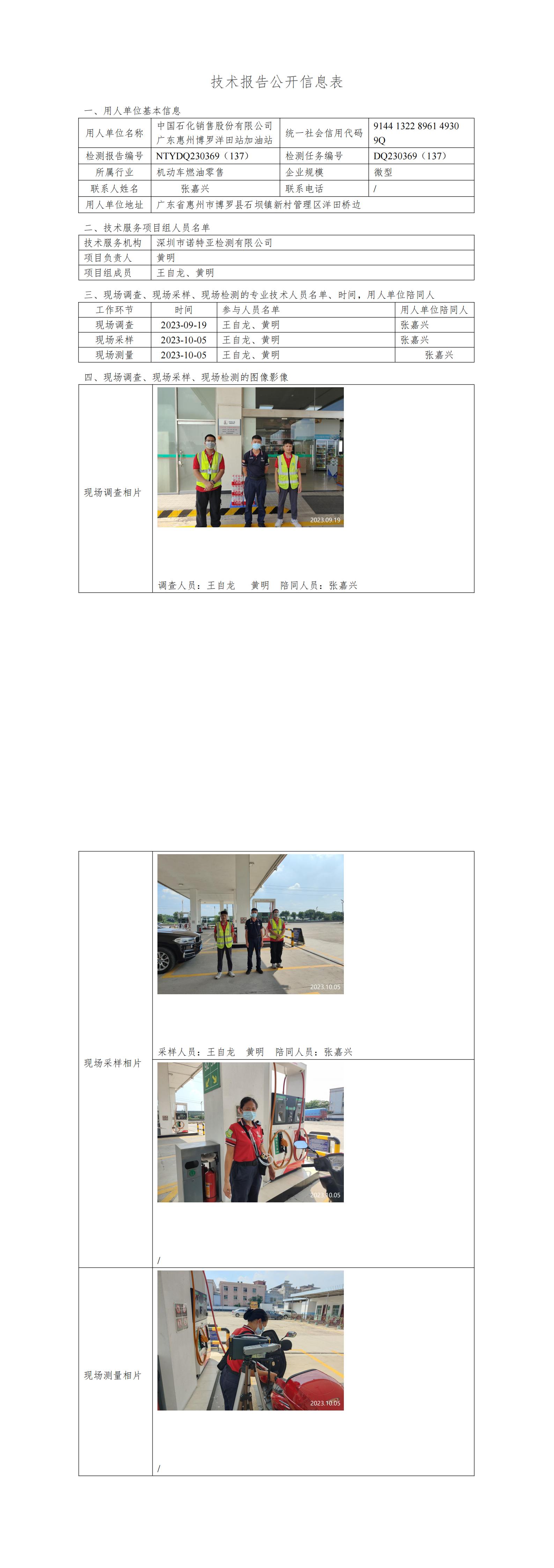 NTYDQ230369（137）中國(guó)石化銷售股份有限公司廣東惠州博羅洋田加油站