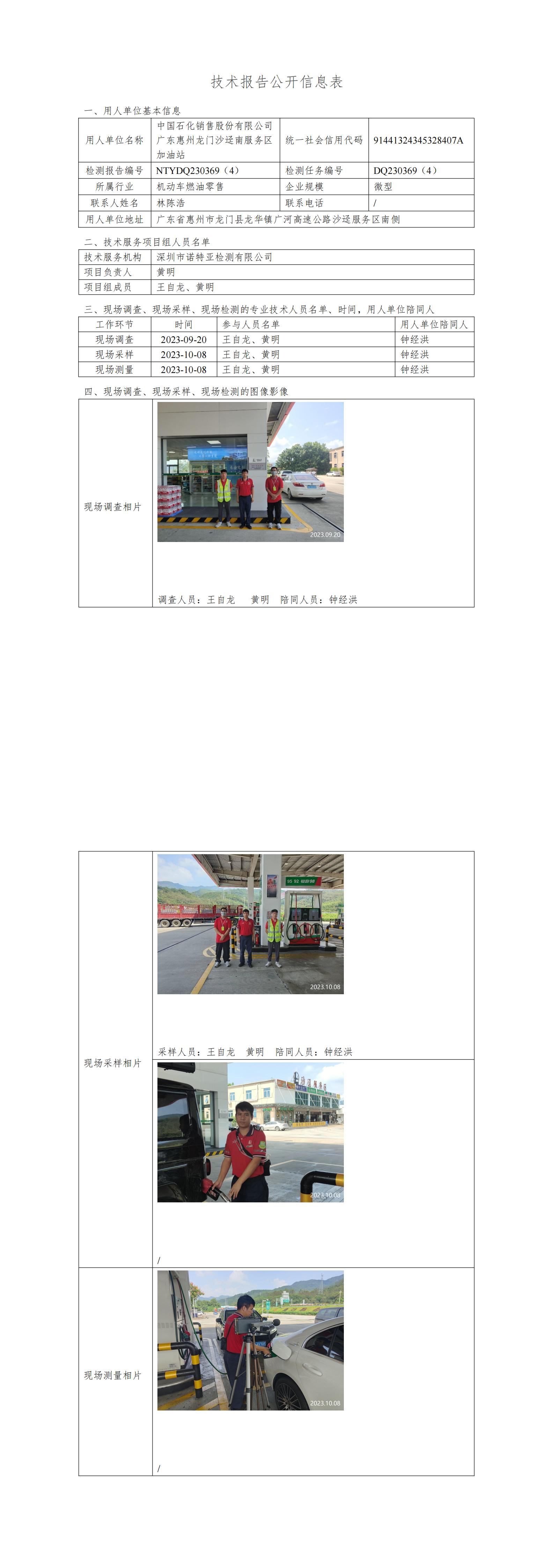 NTYDQ230369（4）中國石化銷售股份有限公司廣東惠州龍門沙逕南服務區(qū)加油站